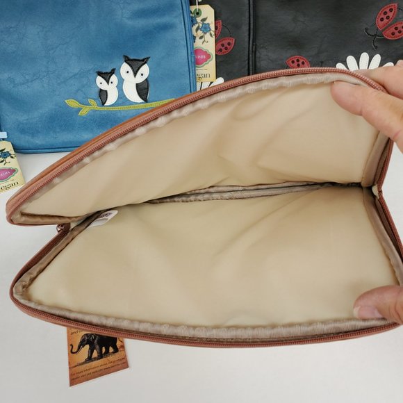 Lavishy Peacock Tablet Sleeve Bag Carrying Case Vegan/faux leather Nylon NOS - Picture 4 of 8
